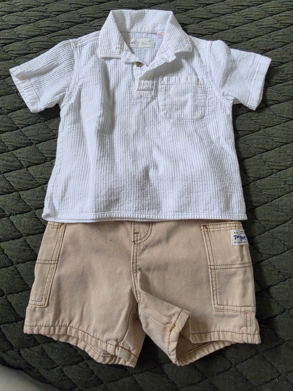 Zara & H&M Toddler Boy Summer Outfit Set | Size 2 / 2T (White Polo & Utility Sh